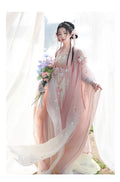 Pink Hanfu Dress | Flower Embroidery Fairy Cosplay | Chinese Dance Costume for Women