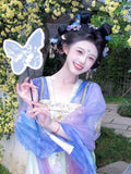 Olivegirl Original Hanfu Dress Tang Fairy Goddess Embroidered Purple Ancient Costume Set Cosplay