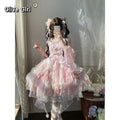 New Girls Birthday Lolita Dress 2026 Spring Summer Women's Tube Top Satin Bowknot Slim Pettiskirt Short Mini Party Dress