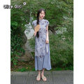 Olivegirl Chinese Traditional Purple Butterfly Dress Elegant Sweet Girl 2026 Fake Two-piece Cheongsam Dress for Women