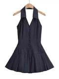 Olivegirl 2026 Summer Dress Fashion Strapless Halter Sleeveless Sexy Short Skirt Trendy Slim Fit Luxury Girls Casual Dresses