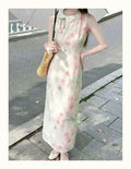 Olivegirl 2026 Summer Dress Tulip Chinese Petal-Necked Print Sleeveless Wrap-Up Bodice-Chasing Qipao Cheongsams Dresses