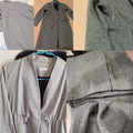 Grey Sequined Waist Cinched Cardigan Jacket Wrap Coat Trench V-neck Elegant High-end Fabric Mid Length Top Women's Clothing