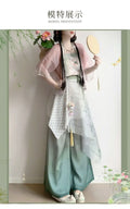 Song Dynasty Hanfu Set | Lotus Print Short Shirt & Pants | Lightweight Summer Cosplay