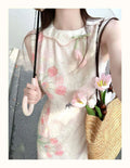 Olivegirl 2026 Summer Dress Tulip Chinese Petal-Necked Print Sleeveless Wrap-Up Bodice-Chasing Qipao Cheongsams Dresses