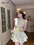 Olivegirl Chinese Dress Sexy Qipao Lace Flower Rainbow Plus Size Suspender Dress Cardigan Women's Clothing Fairy Cheongsam
