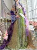 Olivegirl Hanfu Dress Tang Style Embroidery Flowered Fairy Goddess Cosplay Daily Spring Summer Travel Live Party Birthday