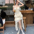 Plus Size 3XL Lolita Dress Sexy Elegant Rose Style Long Tailed Dress Oversized Women's Summer Sleeveless Polka Dot Dress Fairy