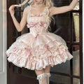 Girl Clothing Lolita Dress Mint Chocolate Heart Cute Maid Sweet Wind Cake Short Light Lo Dress Lolita Cosplay Costumes
