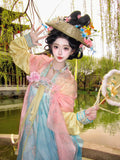 Olivegirl Hanfu Dress Embroidered Flower High-end Fairy Goddess Dress Set Cosplay