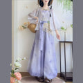 Olivegirl Hanfu Women's Outfits Daily Versatile Short Sleeved Shirt Flower Bud Pants Shorts Summer 2026 Cosplay Women's Clothing