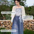 Olivegirl Hanfu Dress 2026 Elegant and Sweet Embroidered Hoodie Strap Set Summer Chinese Style Set Women's Clothing