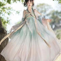 Olivegirl Traditional Chinese Hanfu Dress with Mandarin Collar Embroidery Tang Style Casual Cosplay Spring and Summer