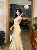 2026 Qipao Dress Chinese Jacquard Waist Improved Cheongsam Elegant Temperament Fishtail Dress Daily Wear