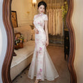Olivegirl Pink Elegant Dress Qipao 2026 Chinese Summer Slimming Improved Cheongsam Versatile Dress Daily Women's Clothes