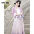 Olivegirl 2026 Chinese Embroidered Flower Shirt Exquisite Strap Irregular Short Skirt Song Dynasty Hanfu Summer Women's Clothing