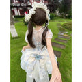 Olivegirl Summer Lolita Dresses Design Bow Sweet Date Dress Princess Loli Strap Fishbone Dress