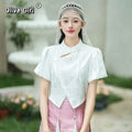 Olivegirl Chinese style improved jacquard top blouse one-piece woven gold embroidered horse face short skirt women's clothing