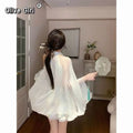 Olivegirl Chinese Dress Sexy Qipao Lace Flower Rainbow Plus Size Suspender Dress Cardigan Women's Clothing Fairy Cheongsam