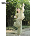 Hanfu Lantern Pants Set | Sweet Purple Green | Improved Chinese Casual Summer Outfit