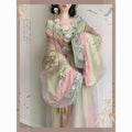 Hanfu Dresses Original Heavy Industry Waist Embroidered Cross Neck Big Sleeve Embroidered National Style Long Shirt Daily Super Immortal Hanfu Set