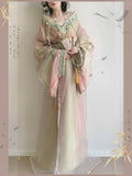 Hanfu Dresses Original Heavy Industry Waist Embroidered Cross Neck Big Sleeve Embroidered National Style Long Shirt Daily Super Immortal Hanfu Set