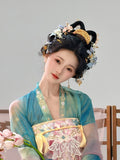 Authentic Tang Dynasty Hanfu | Full Garden Embroidery | Front-Open Fairy Cosplay Set